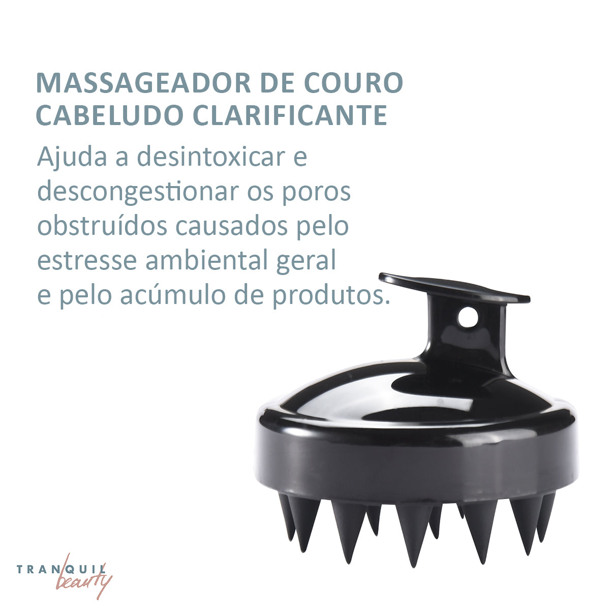 Escova Massageadora em Silicone Esfoliante de Couro Cabeludo
