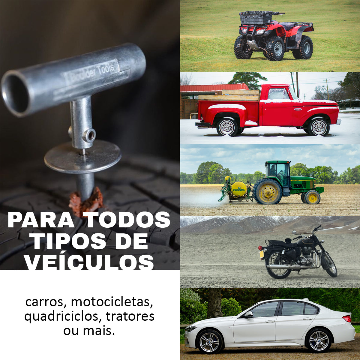 Kit de Reparo de Pneus de Todos os Tipos 30 Refis de Remendo