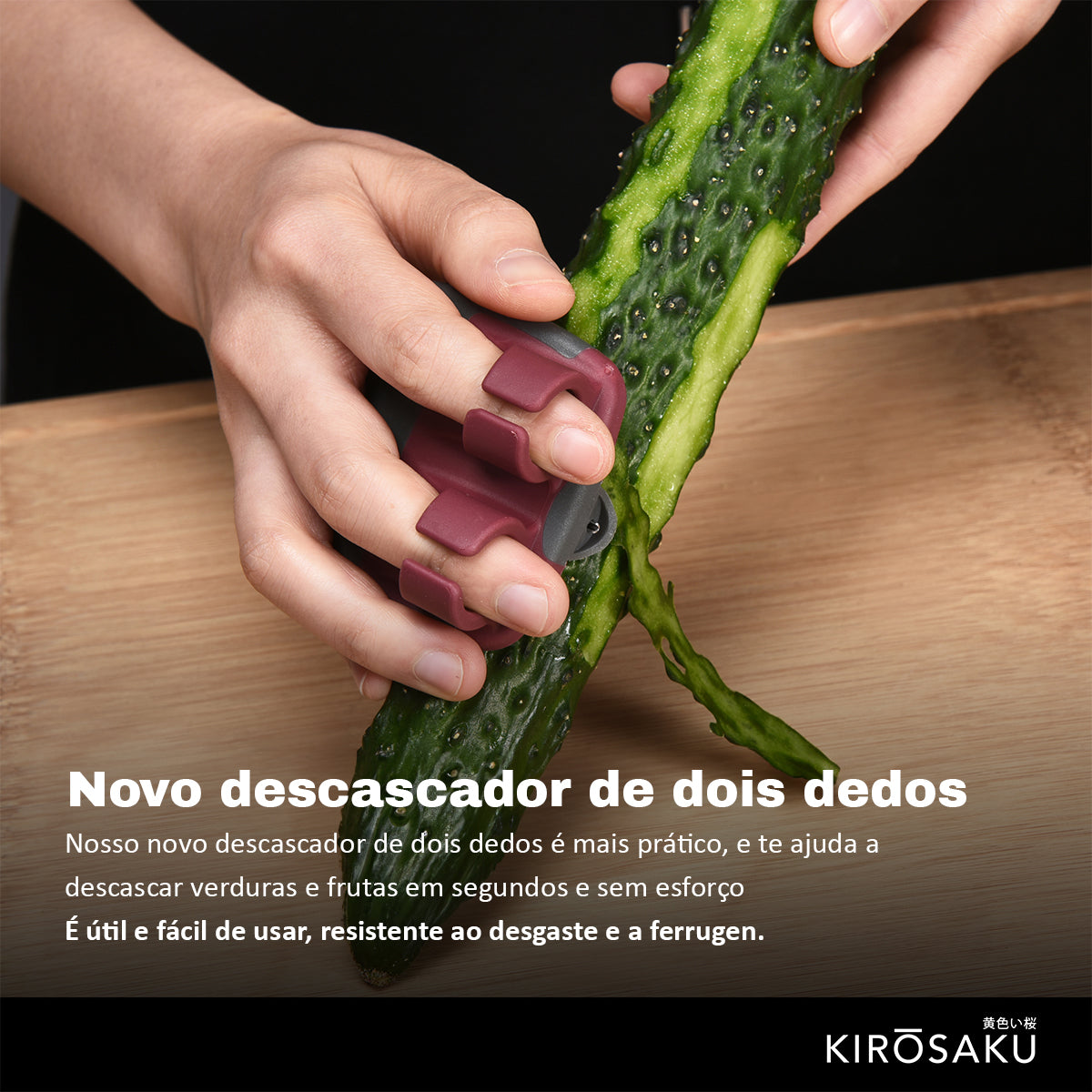 Kit 3 Descascador de Legumes e Frutas de Dedo Silicone