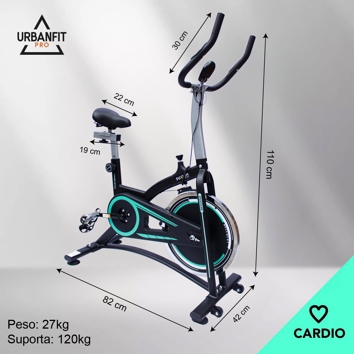 Bicicleta Ergométrica Urbanfit Pro Spinning Inércia 12kg