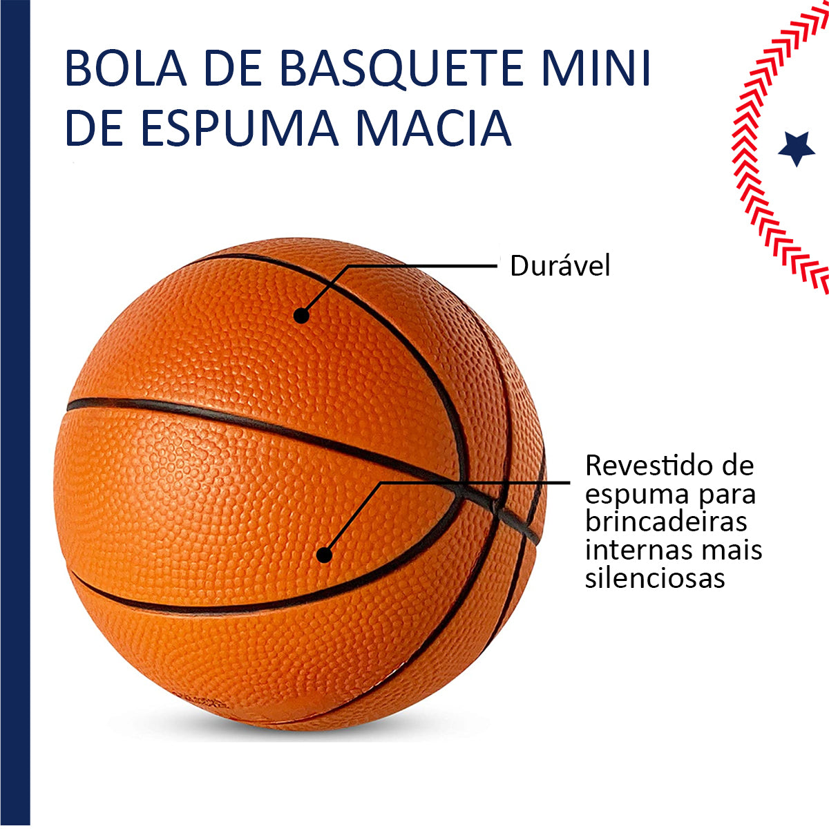 Kit 2 Mini Bolas de Basquete Mais Cesta para Crianças