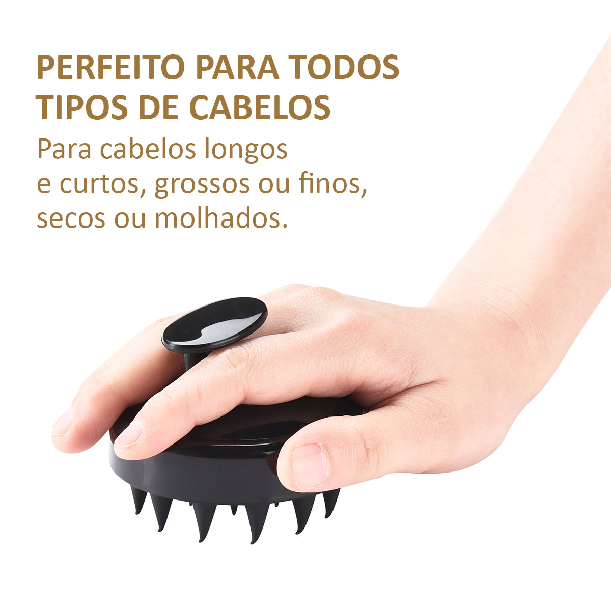 Escova Massageadora em Silicone Esfoliante de Couro Cabeludo
