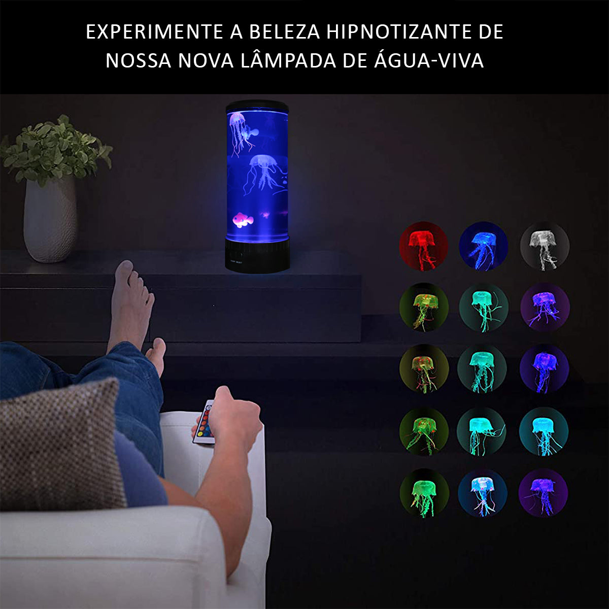 Luminária Decorativa Água-viva de LED Com 20 Cores