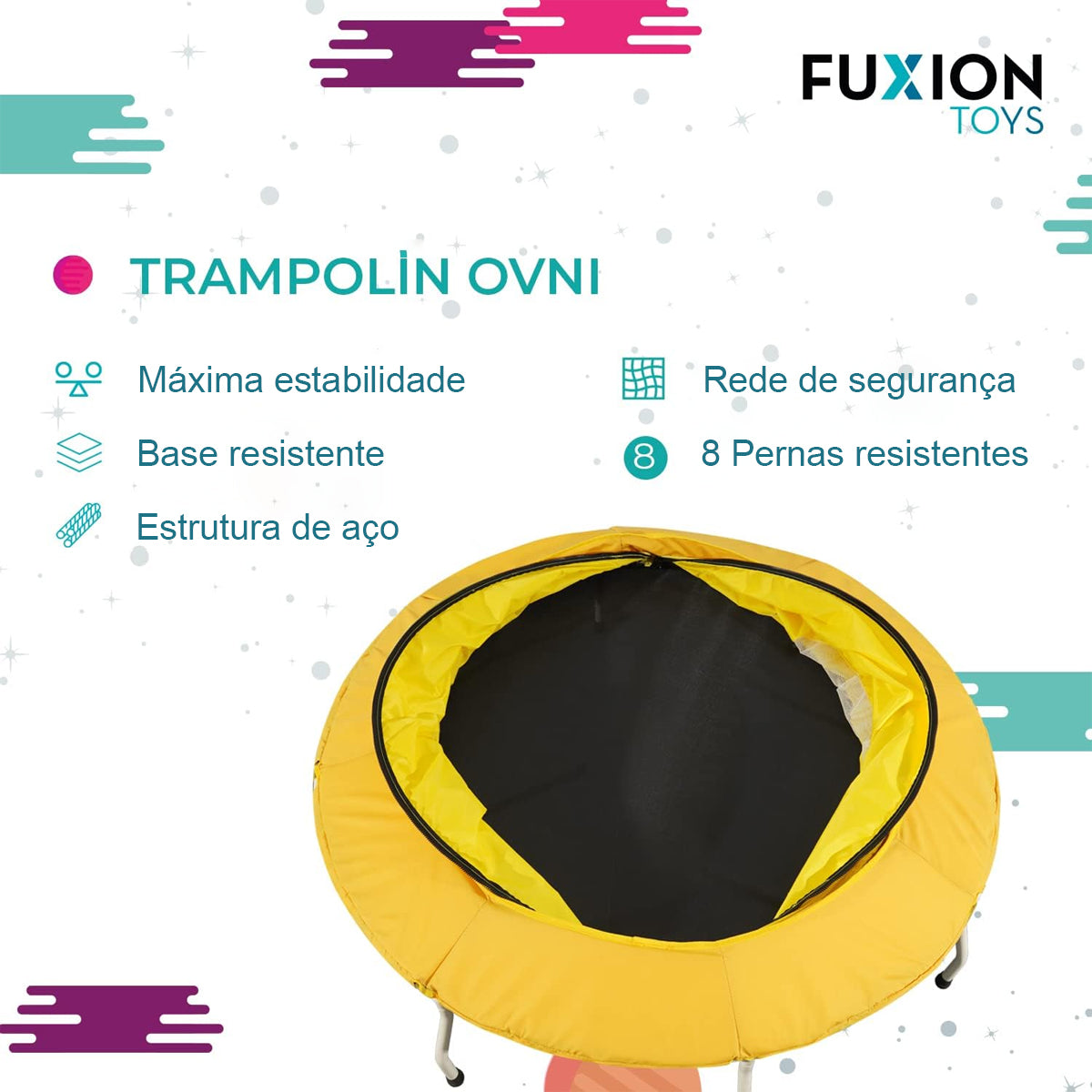 Cama Elástica Ovni Infantil Pula Pula Fuxion Sports 1.5 m