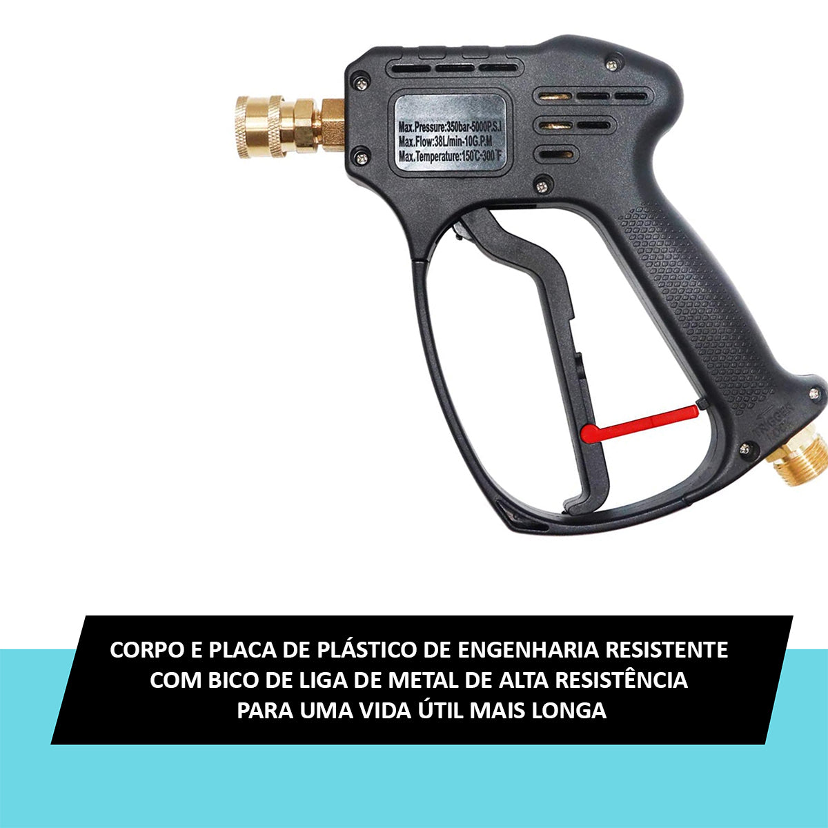 Kit Pistola de Alta Pressão Com Conectores e Travas 5 em 1