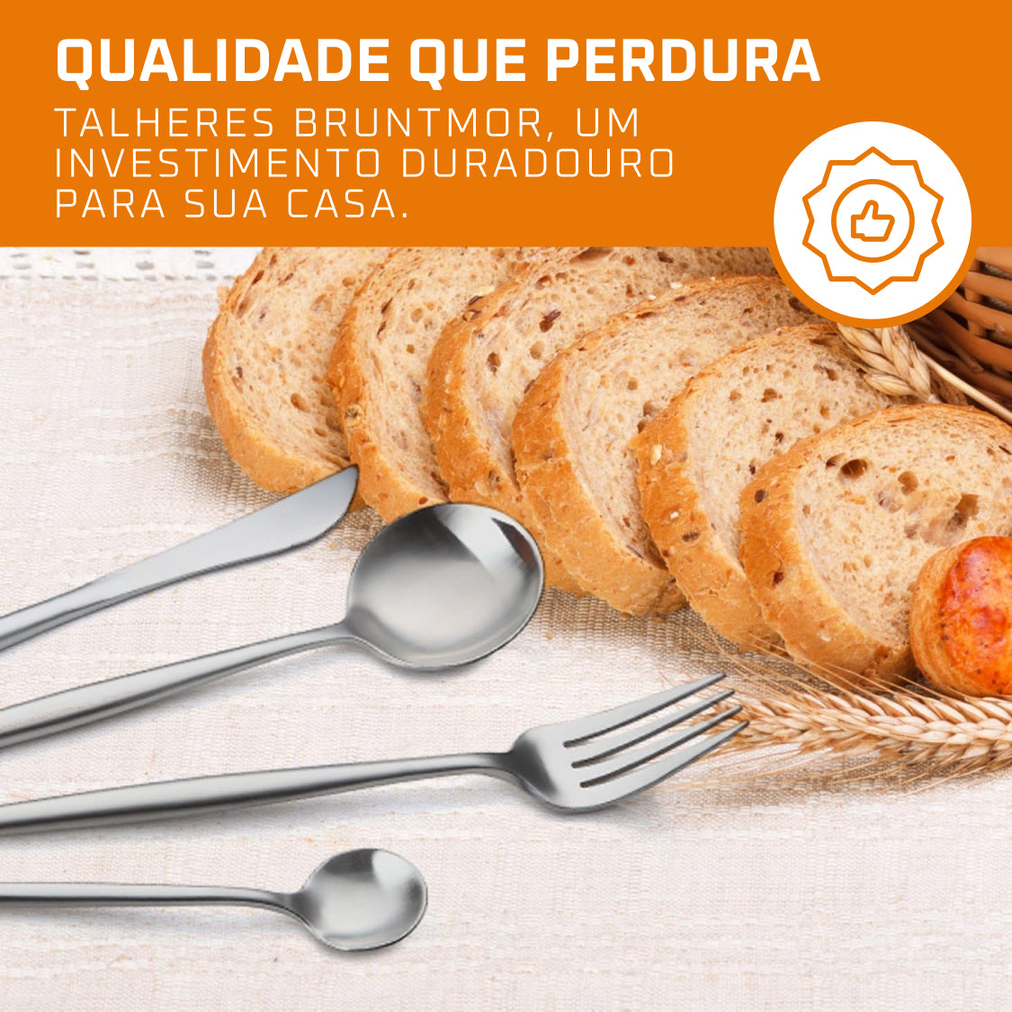 Conjunto de Talheres Bruntmor em Aço Inox 16 Peças