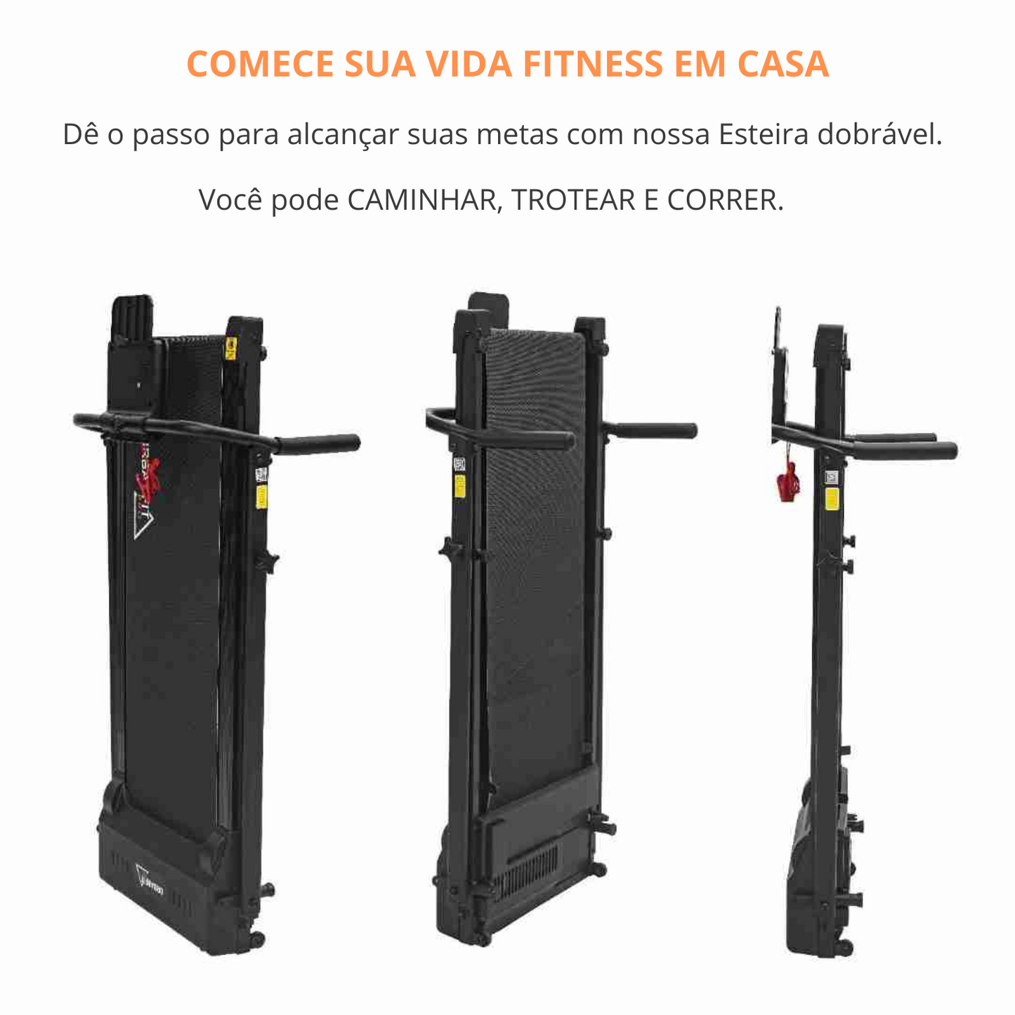 Esteira Ergométrica Elétrica Dobrável 1.25hp Bivolt 110/220v