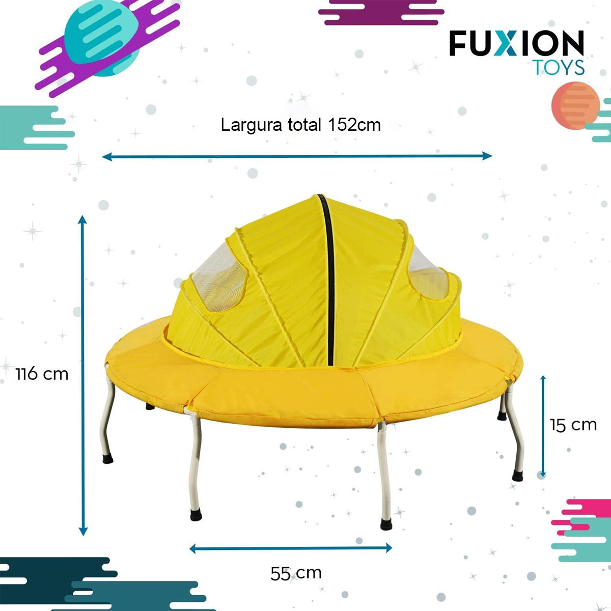 Cama Elástica Ovni Infantil Pula Pula Fuxion Sports 1.5 m