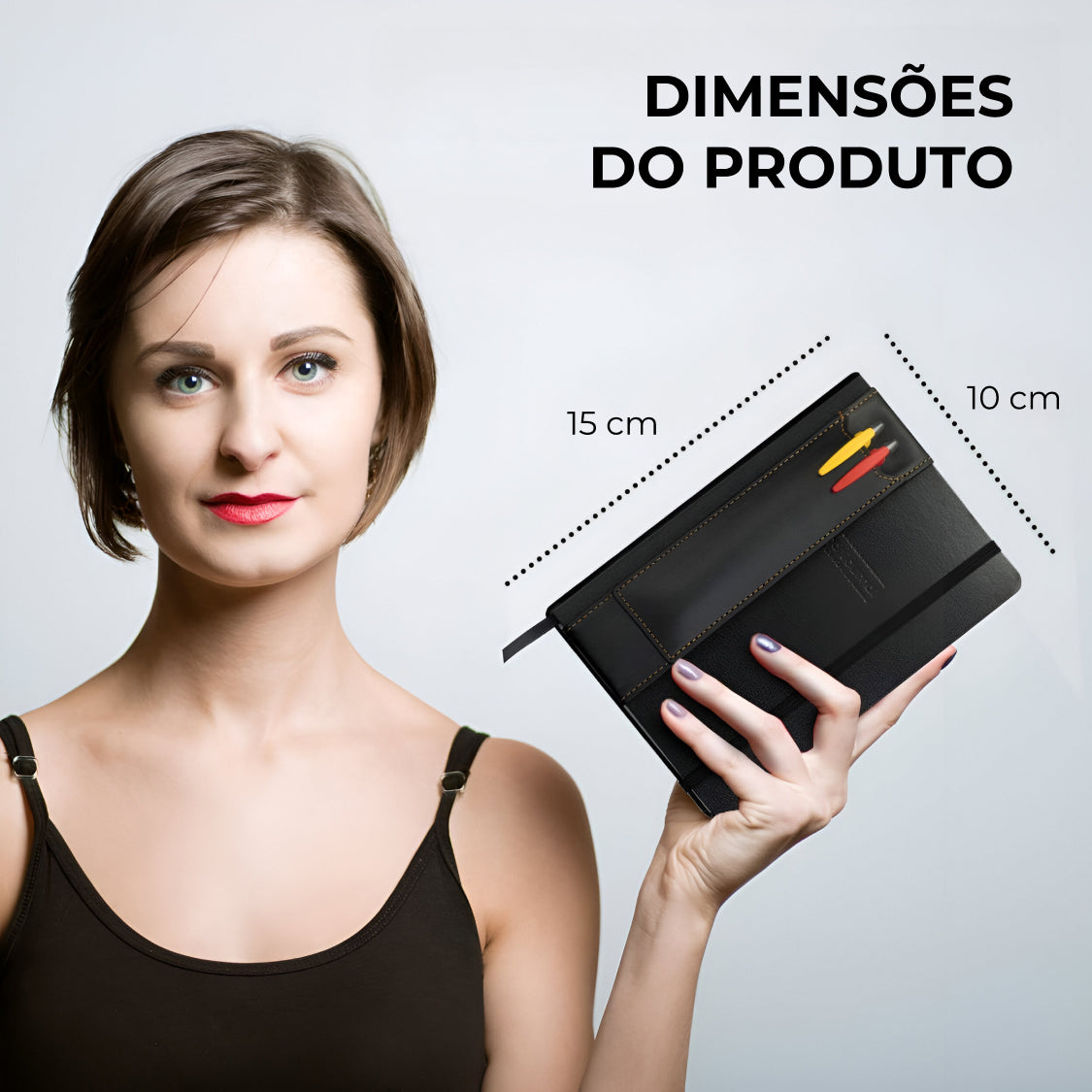 Kit de Caderno Capa Dura Canetas e Réguas decorativas