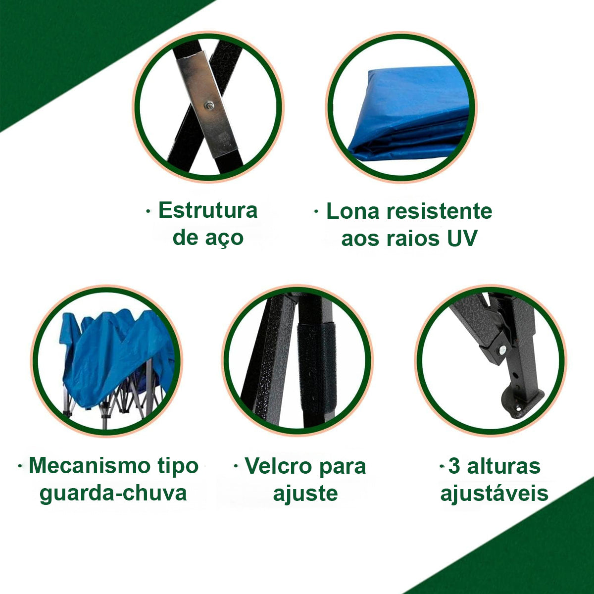 Tenda Gazebo 2x2m Dobrável Impermeável para Uso Externo 12kg
