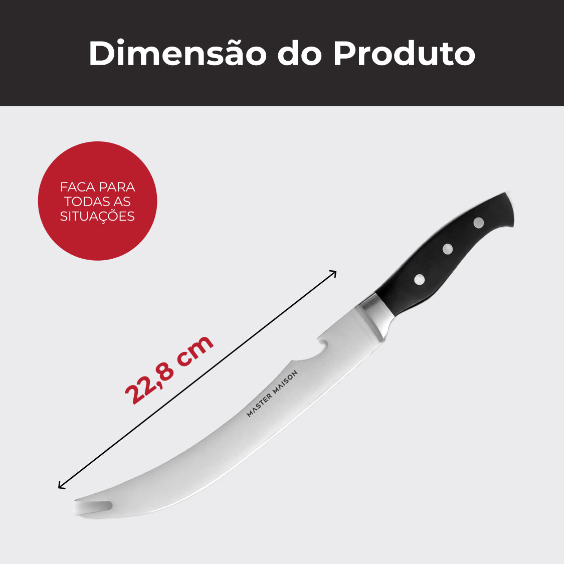 Faca Cimitarra Master Maison 23 cm Aço Inox