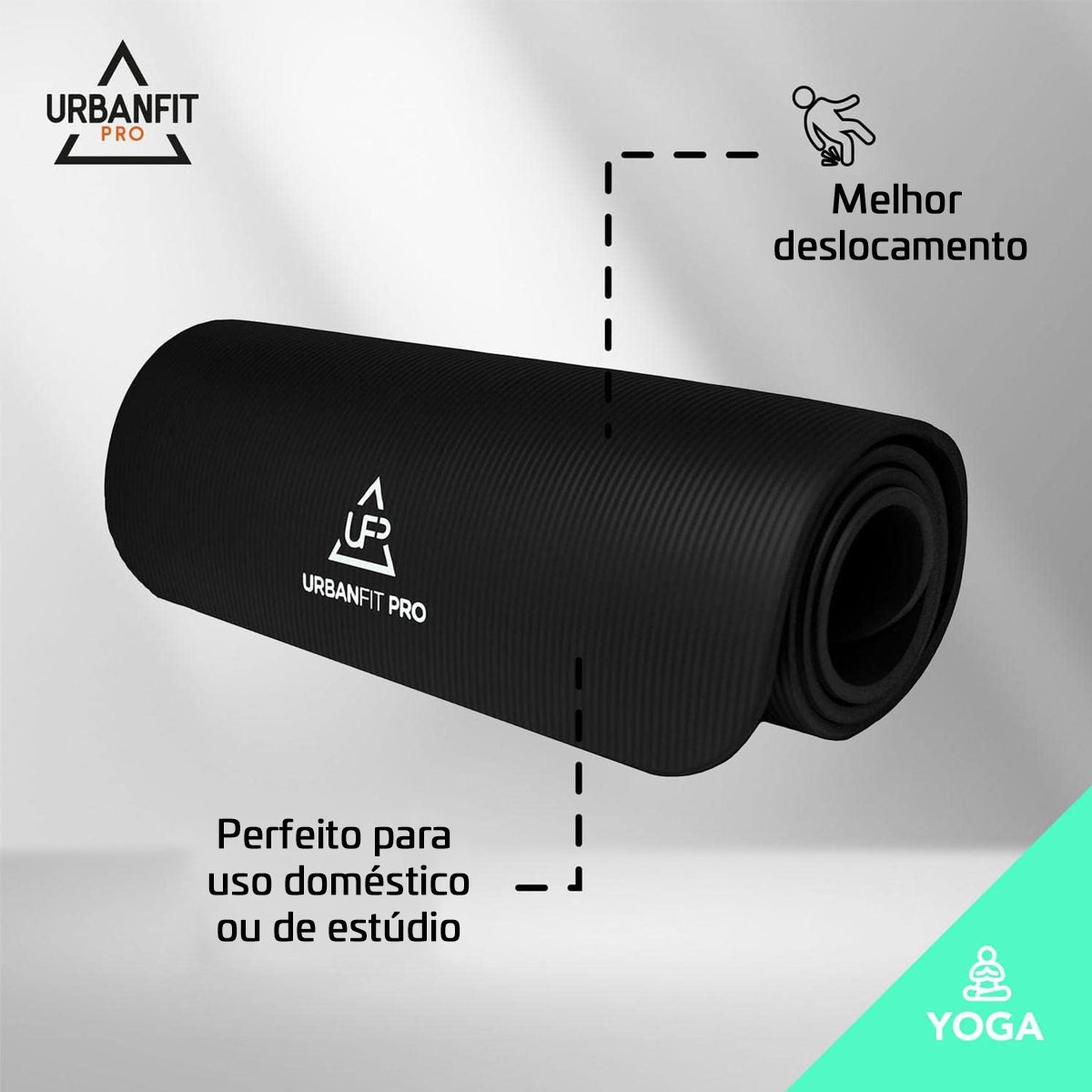 Tapete Yoga Pilates Fitness 1,83m X 61cm X 10mm Colchonete