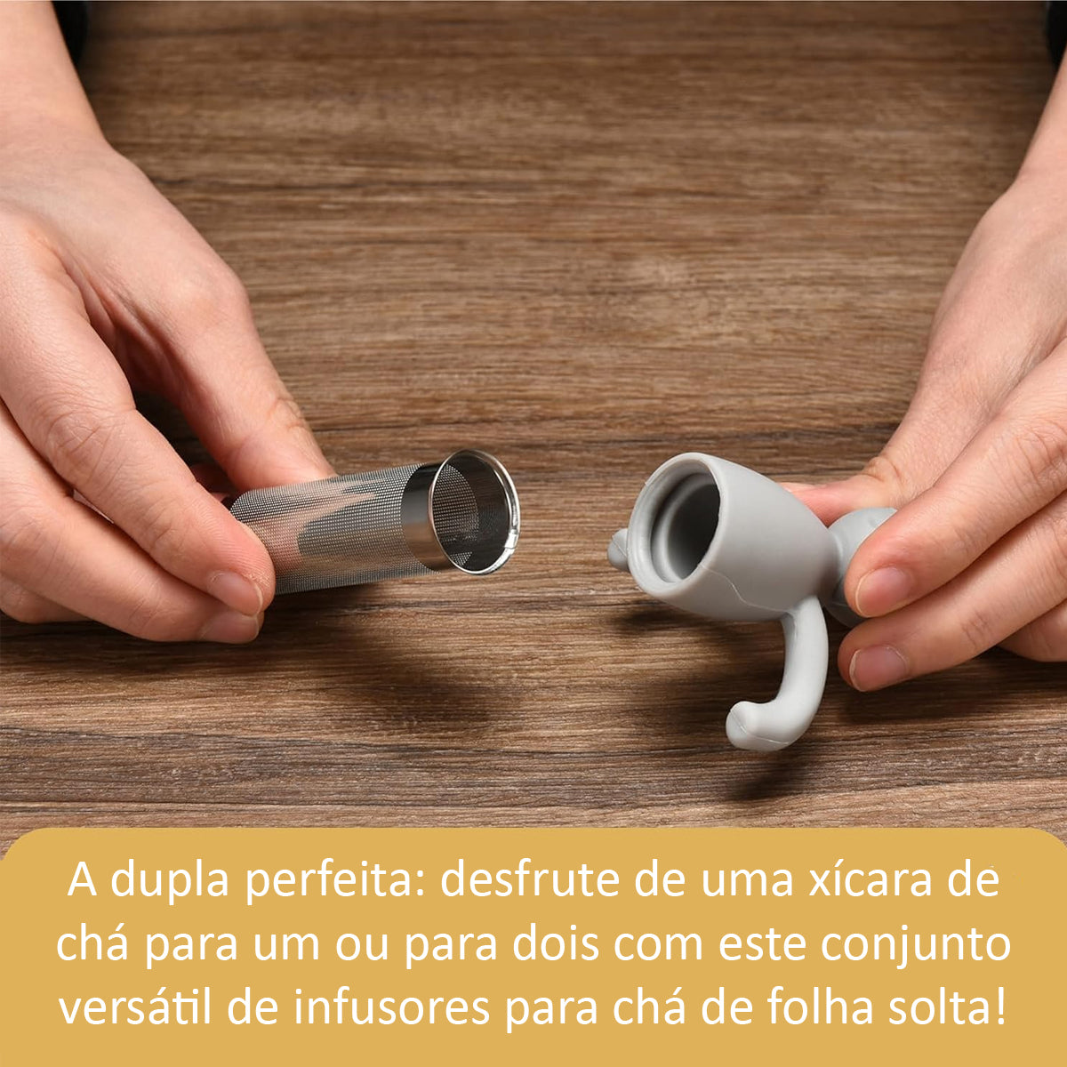 Kit 2 Infusor de Chá Boneco Coador Inox de Folhas Soltas
