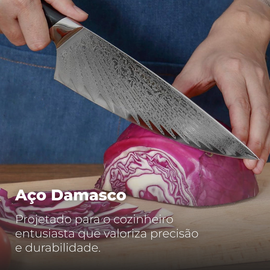Faca de Chef 20,3 cm Master Maison em Aço Damasco