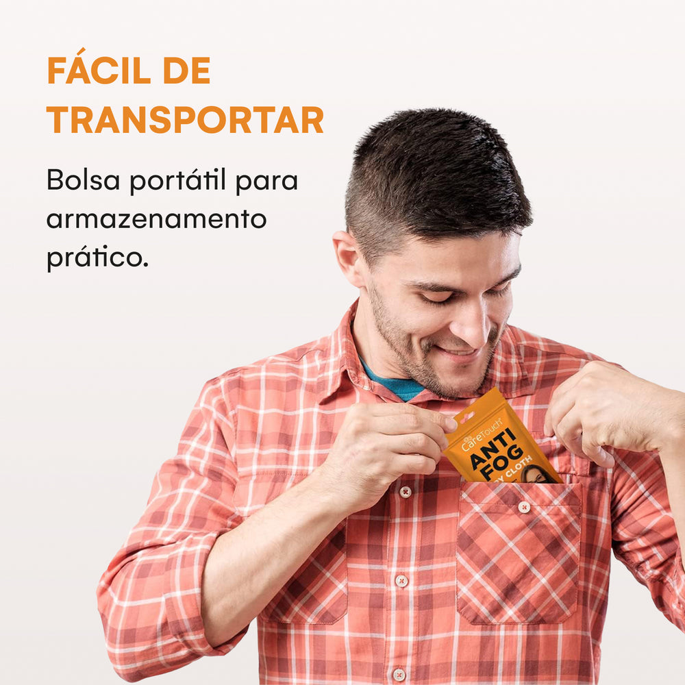 Pano de Limpeza Antiembaçante para Óculos Care Touch