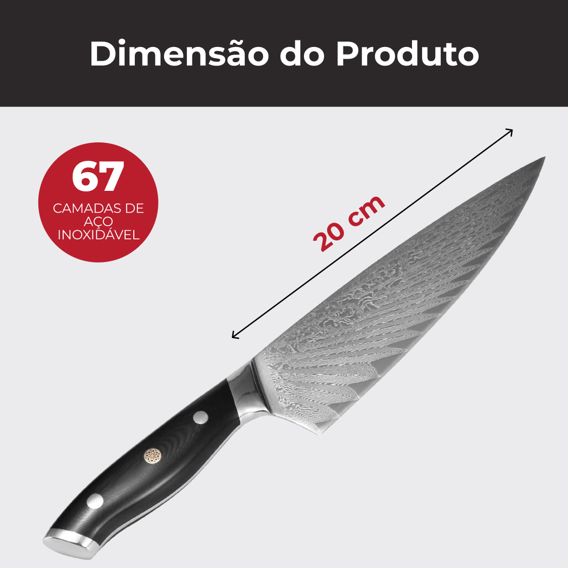 Faca de Chef 20,3 cm Master Maison em Aço Damasco