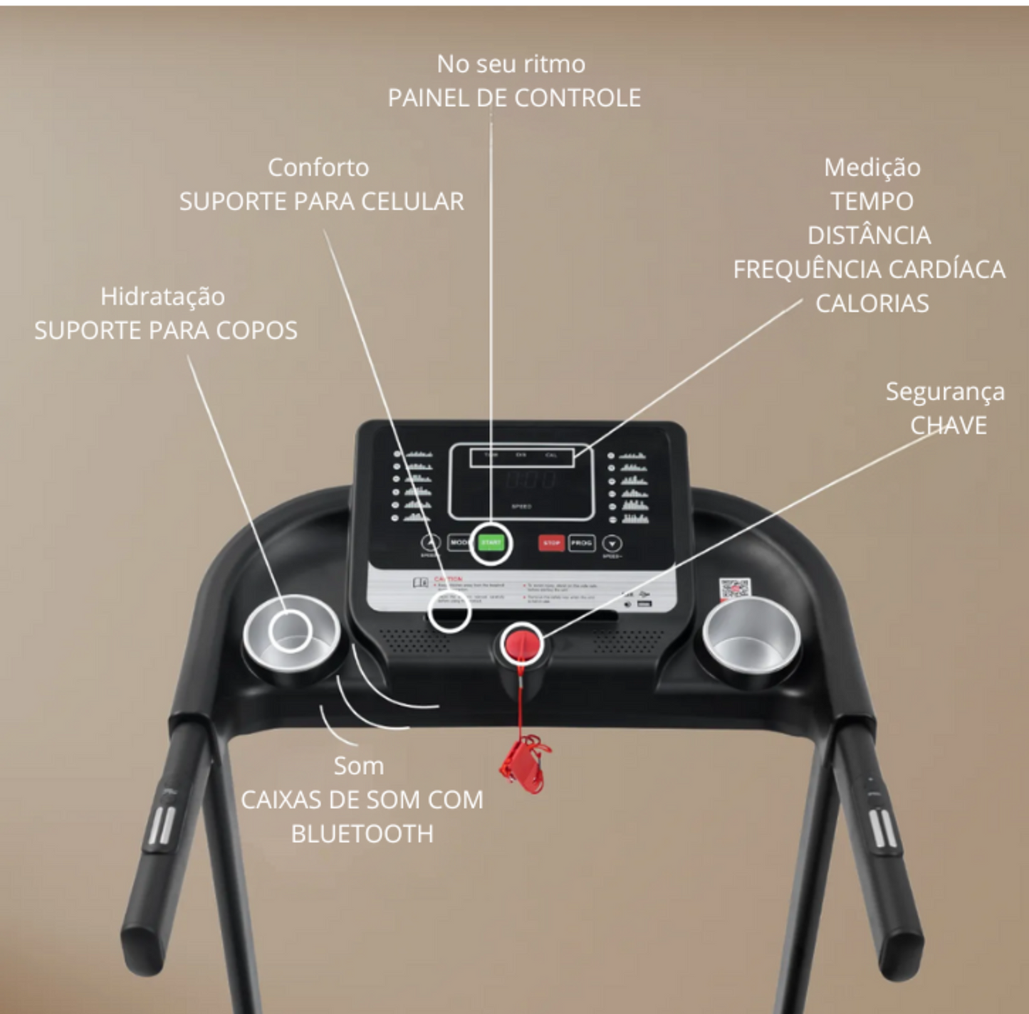 Esteira Ergometrica eletrica 2.5Hp Rocket 110/220V Bluetooth