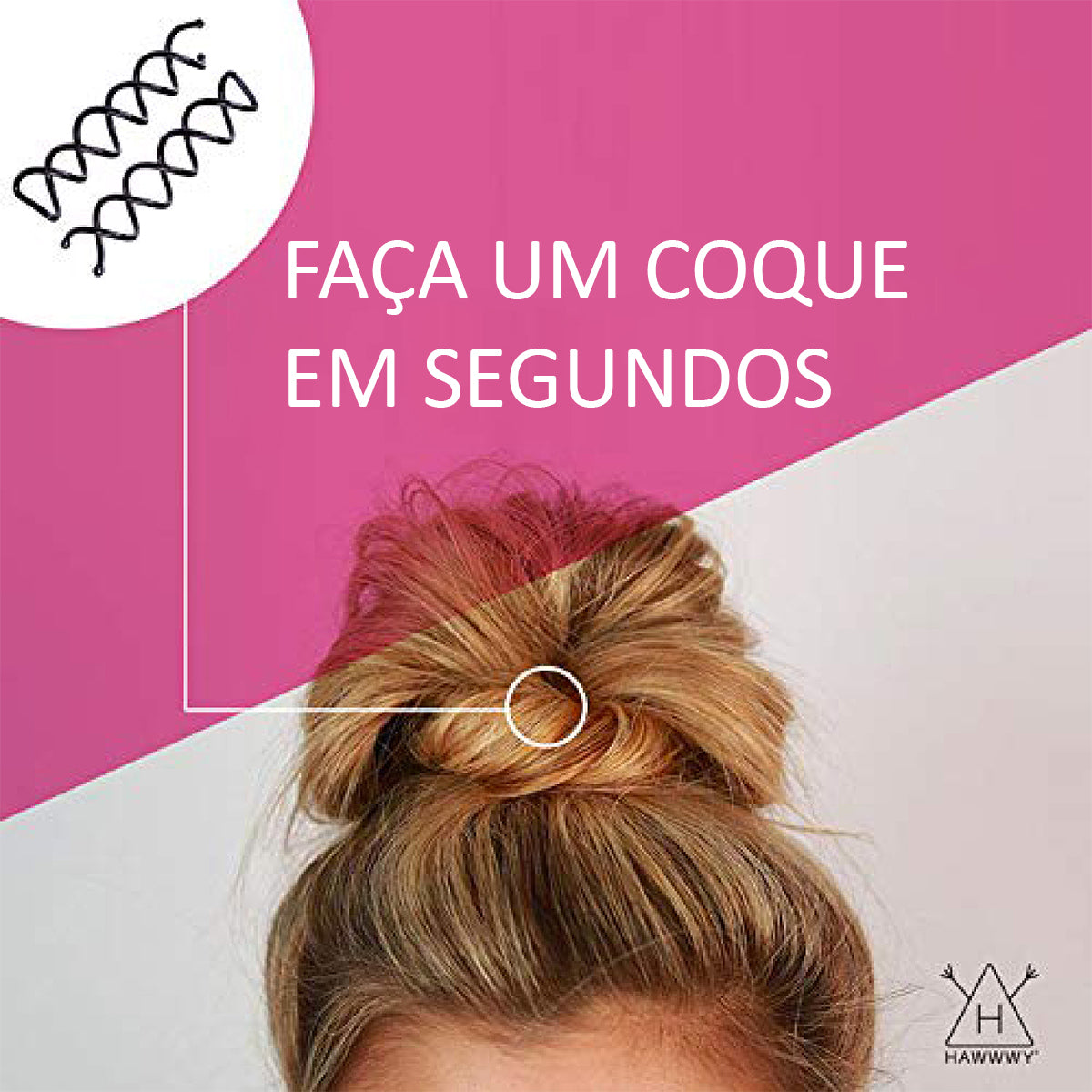 Kit Com 8 Grampos de Cabelo em Espiral Para Coque Fácil