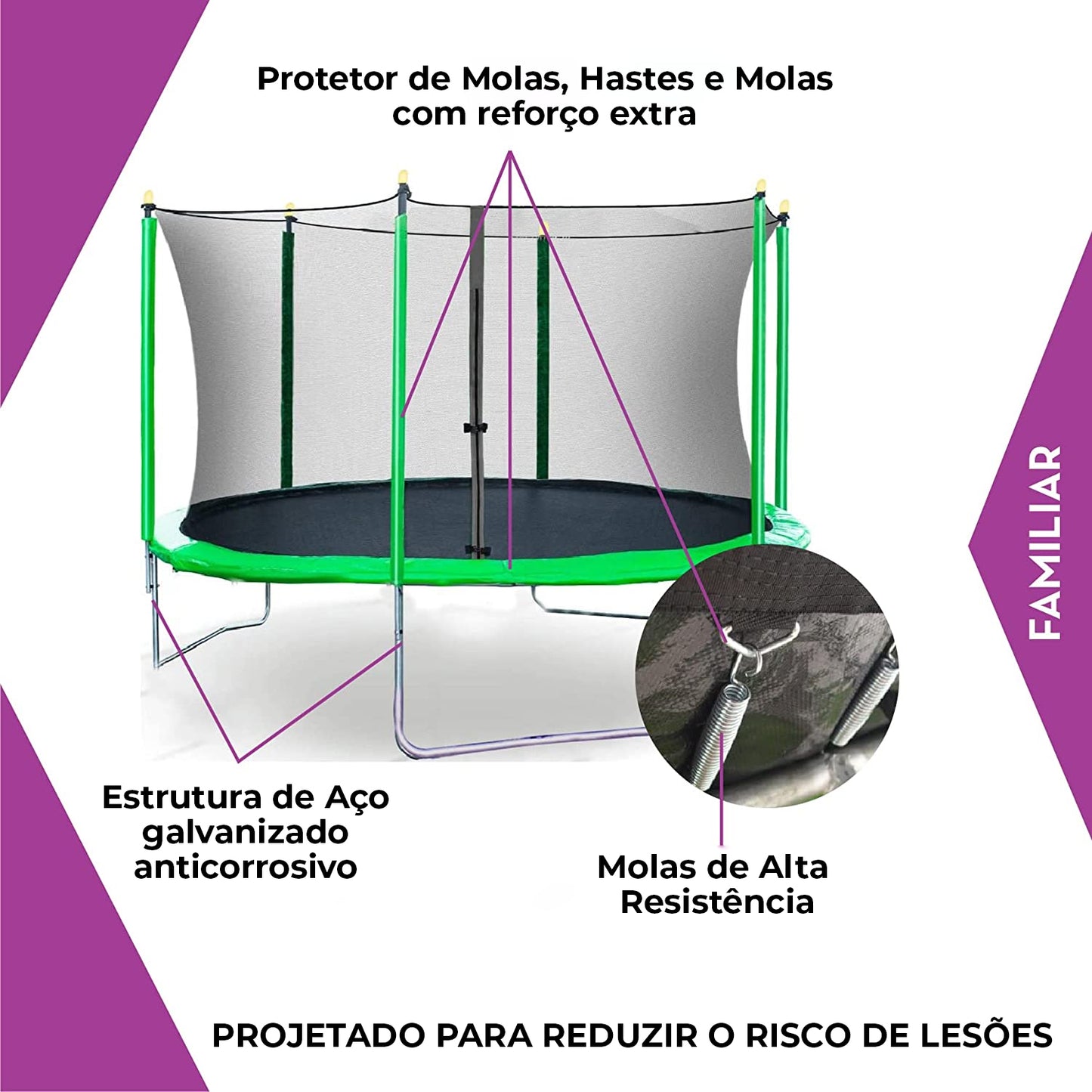 Cama Elástica Pula Pula Fuxion Sports de 3.04m Resistente
