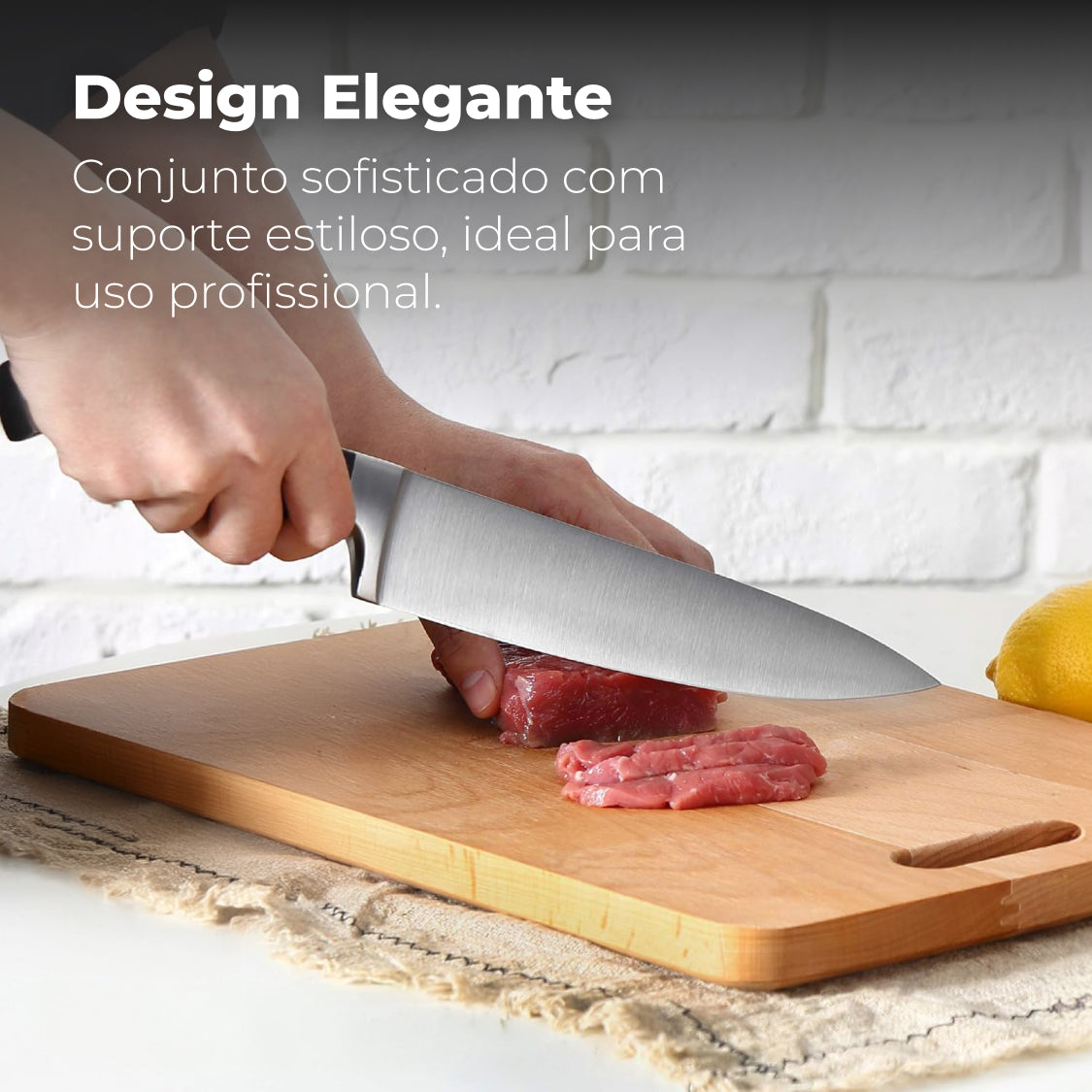 Faca Chef 20 cm Master Maison Aço Inoxidável com Afiador
