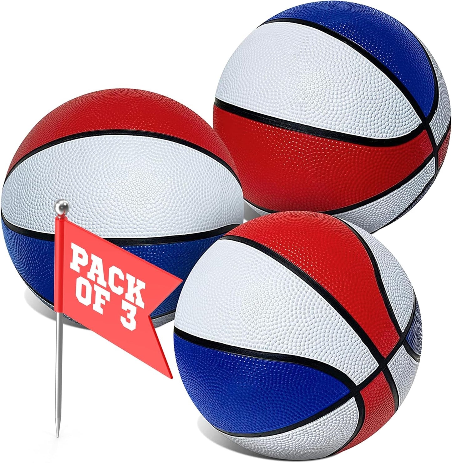 Kit 3 Mini Bolas de Basquete Antiderrapantes Para Crianças