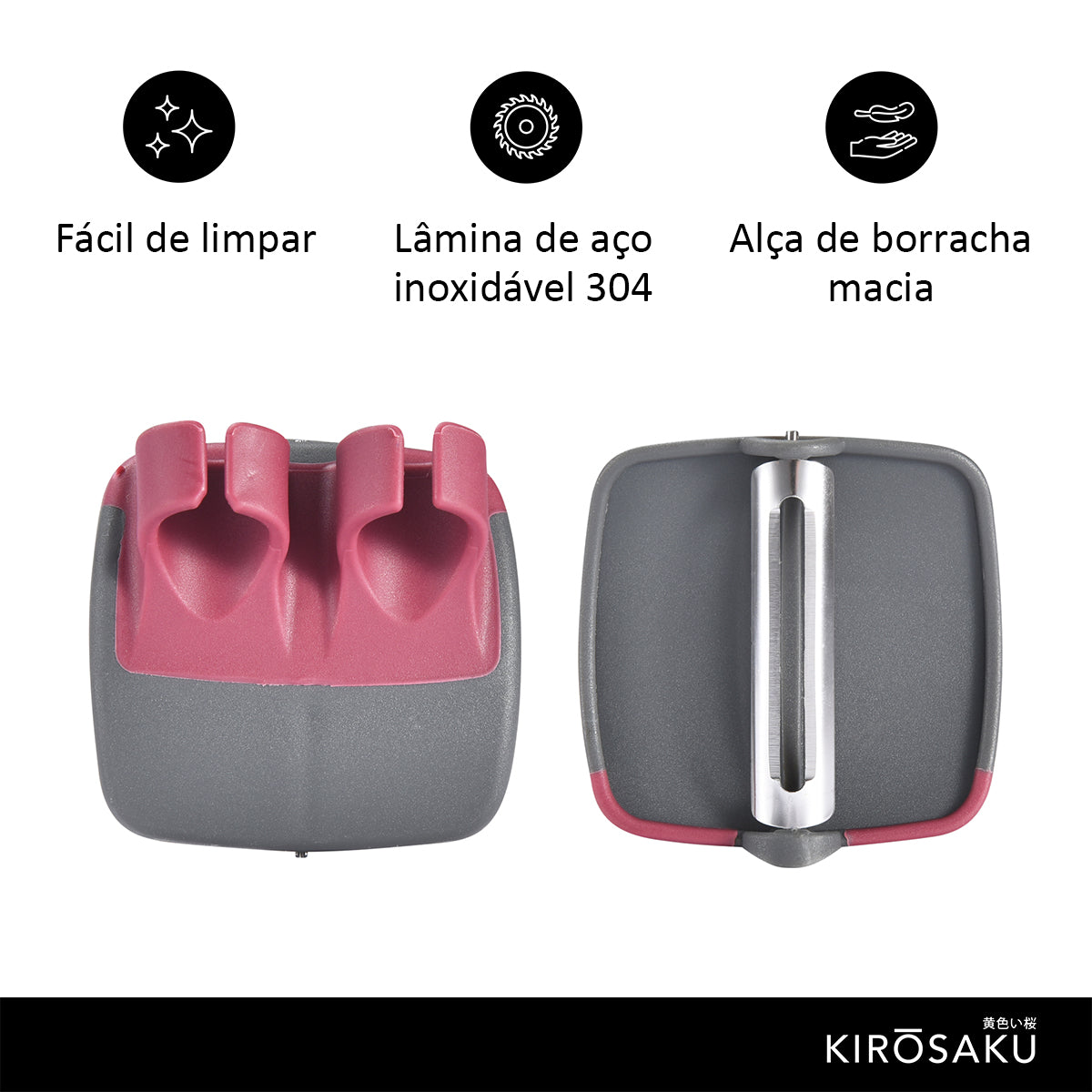 Kit 3 Descascador de Legumes e Frutas de Dedo Silicone