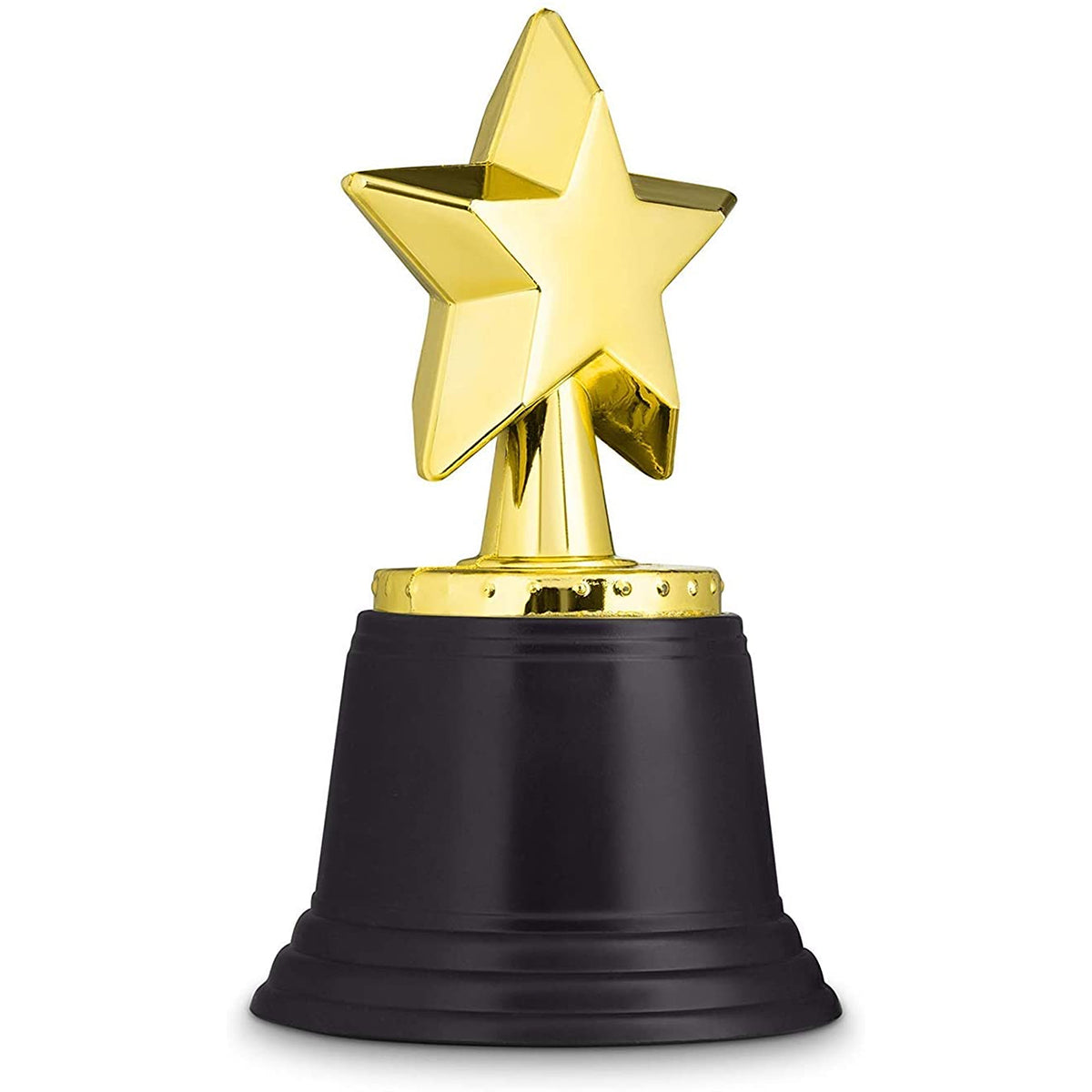 Kit 12 Troféus de Estrela Dourado de Plástico Brinquedo