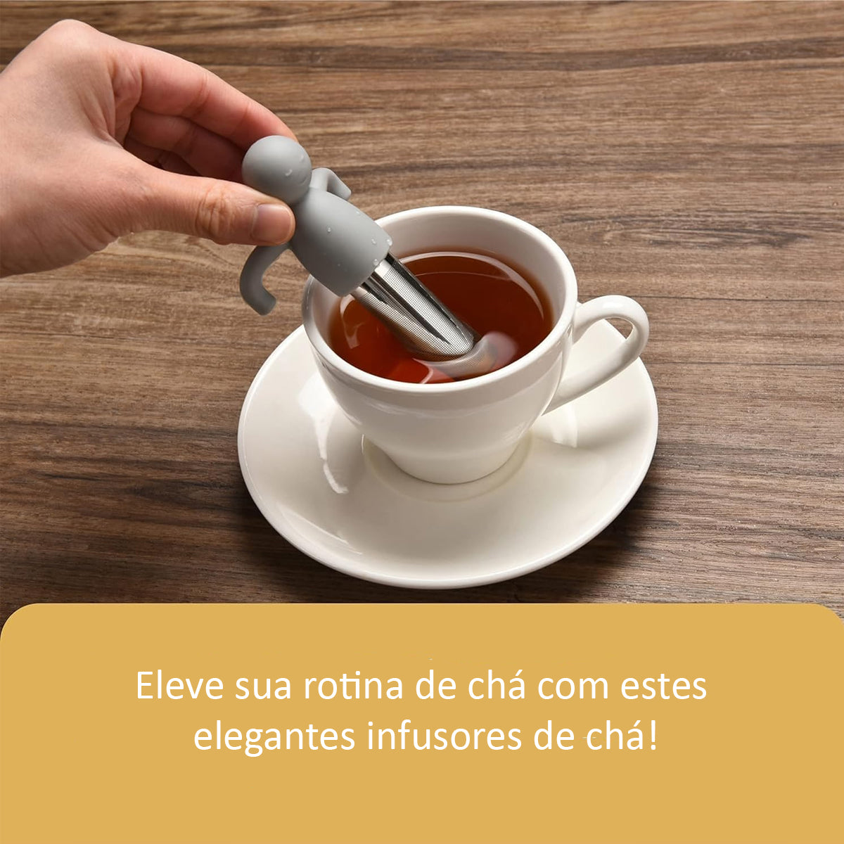 Kit 2 Infusor de Chá Boneco Coador Inox de Folhas Soltas
