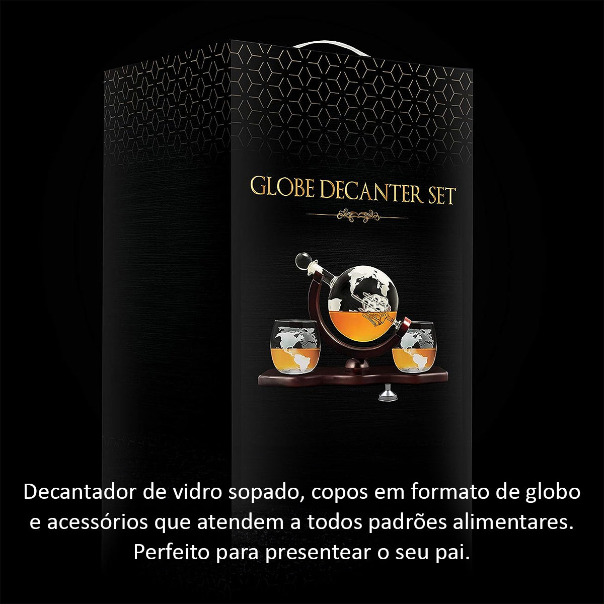 Conjunto de Decantador de Whiskey de 828 ML com 2 Copos