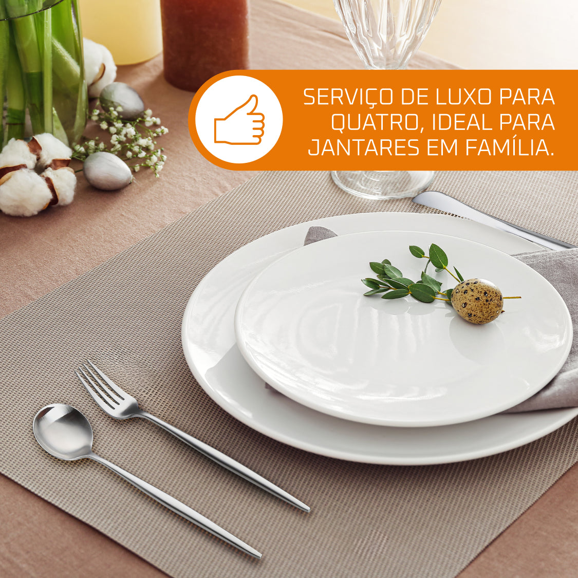 Conjunto de Talheres Bruntmor em Aço Inox 16 Peças