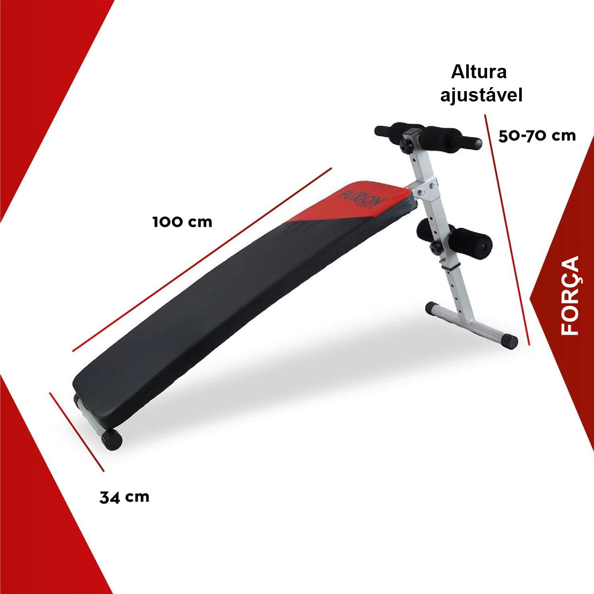 Prancha Abdominal Banco Declinado Exercícios Fuxion Sports