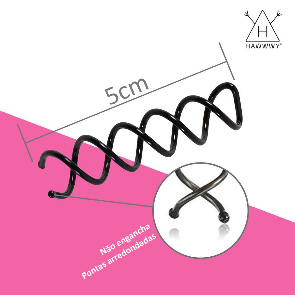 Kit Com 8 Grampos de Cabelo em Espiral Para Coque Fácil