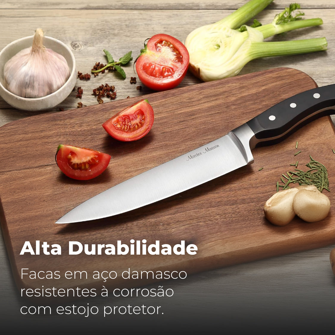 Faca Chef 20 cm Master Maison Aço Inoxidável com Afiador