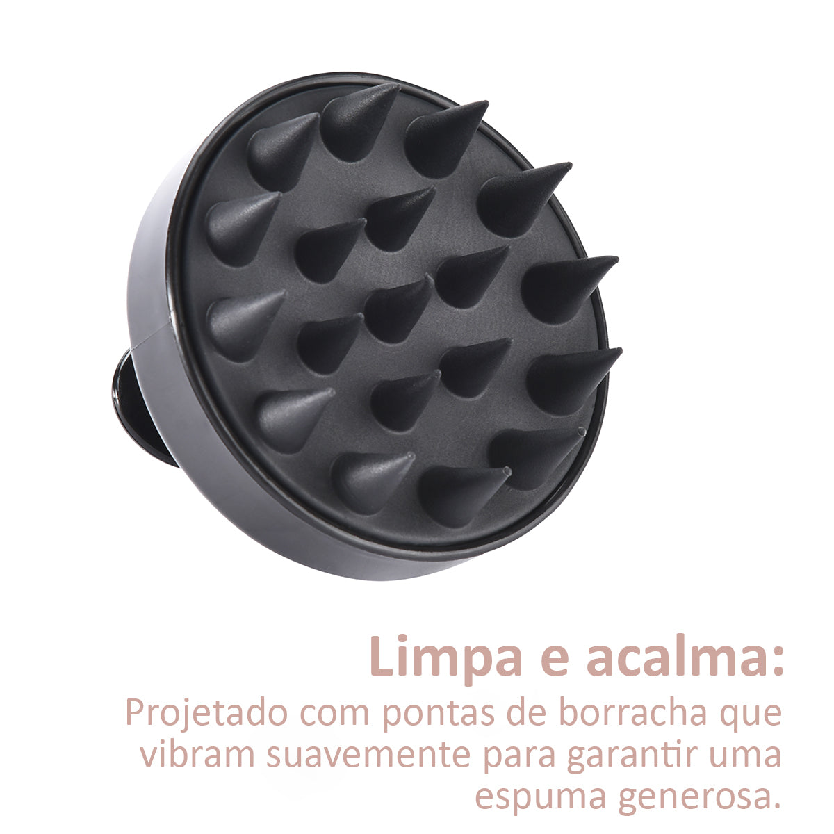 Escova Massageadora em Silicone Esfoliante de Couro Cabeludo