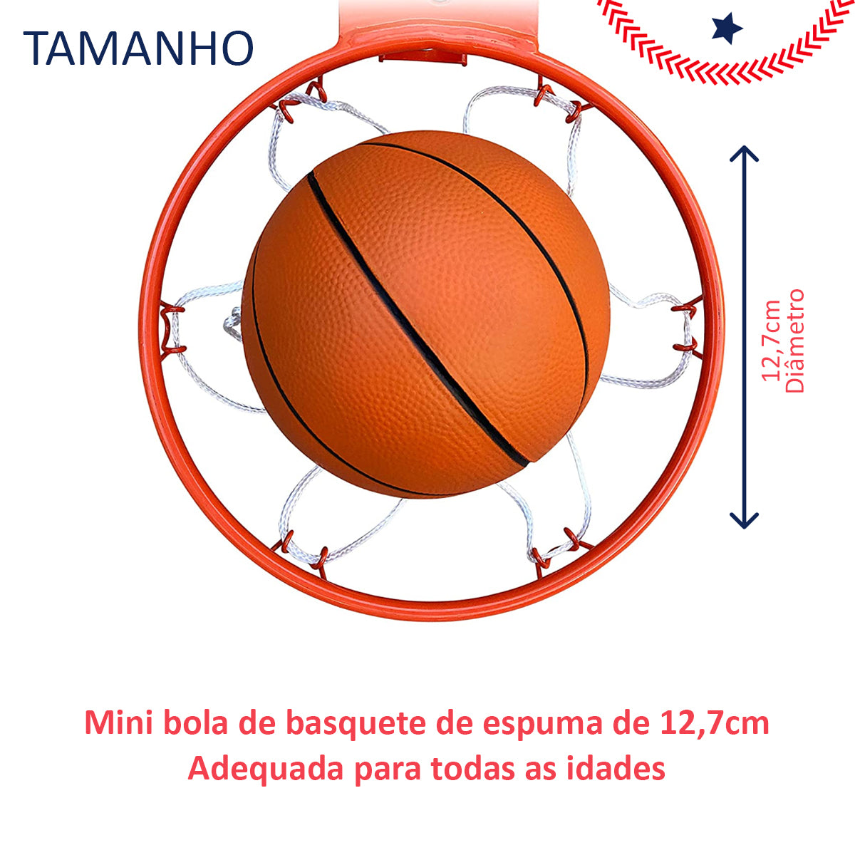 Kit 2 Mini Bolas de Basquete Mais Cesta para Crianças