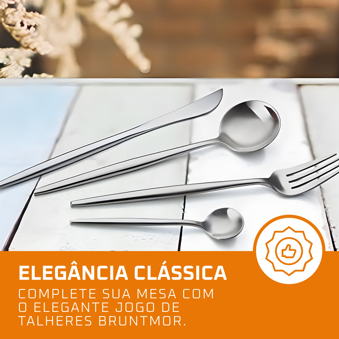 Conjunto de Talheres Bruntmor em Aço Inox 16 Peças