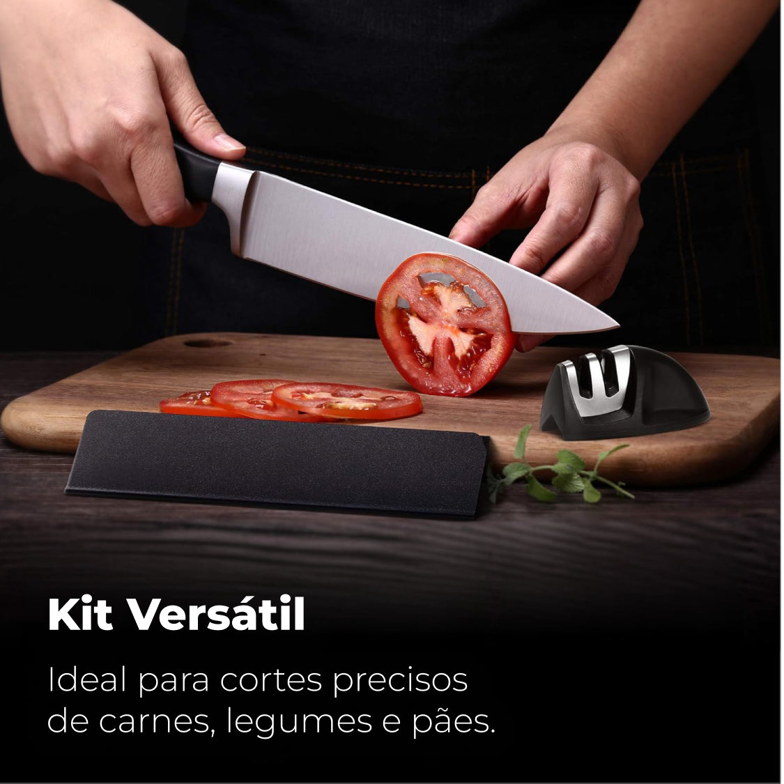 Faca Chef 20 cm Master Maison Aço Inoxidável com Afiador