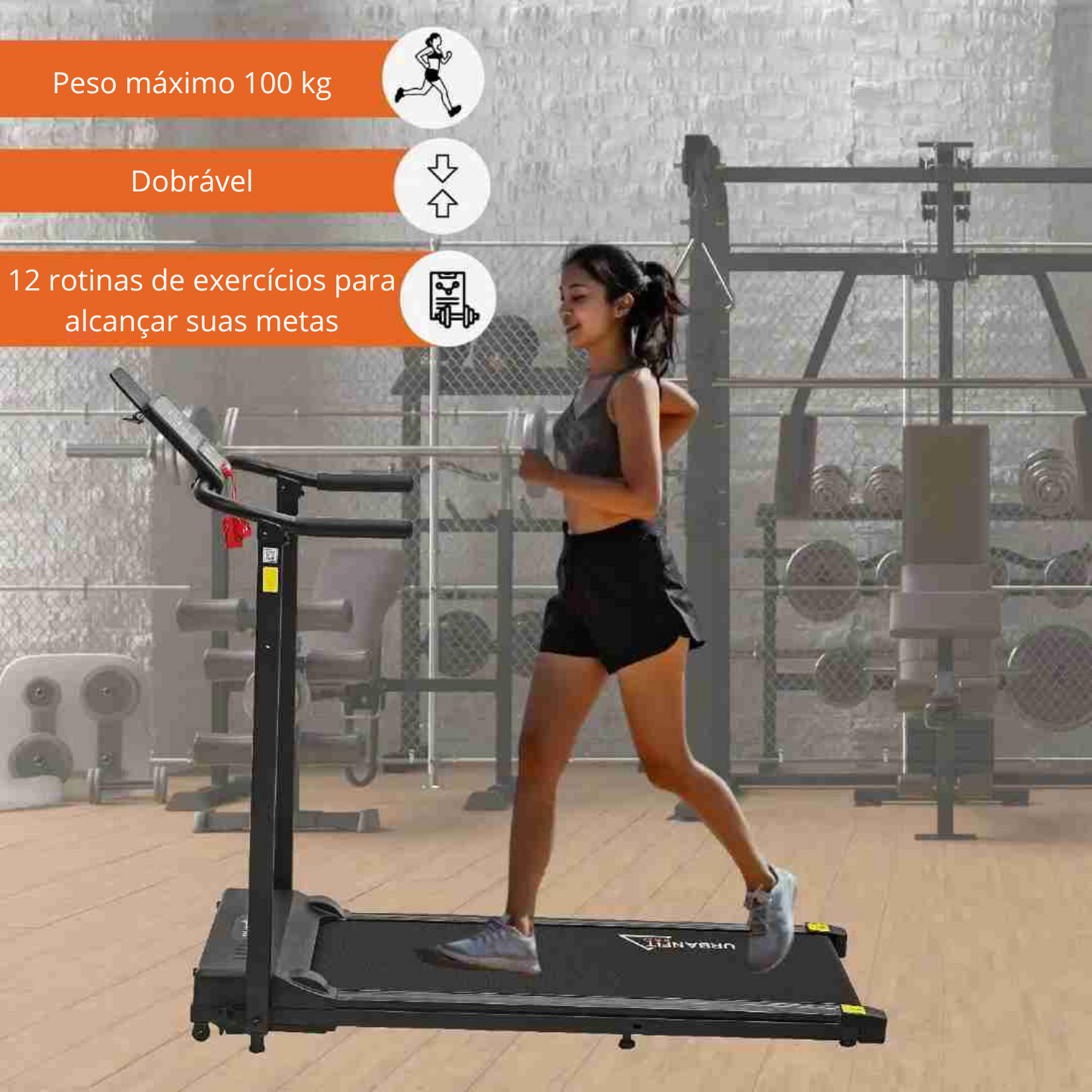 Esteira Ergométrica Elétrica Dobrável 1.25hp Bivolt 110/220v
