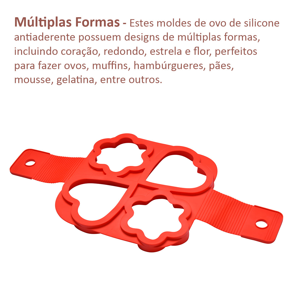 Forma Molde de Panqueca e Ovos em Silicone Antiaderente