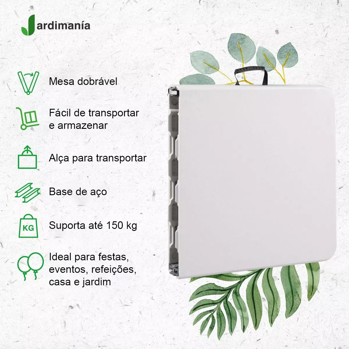 Mesa Dobrável Portátil Tipo Maleta Reforçada 180cm