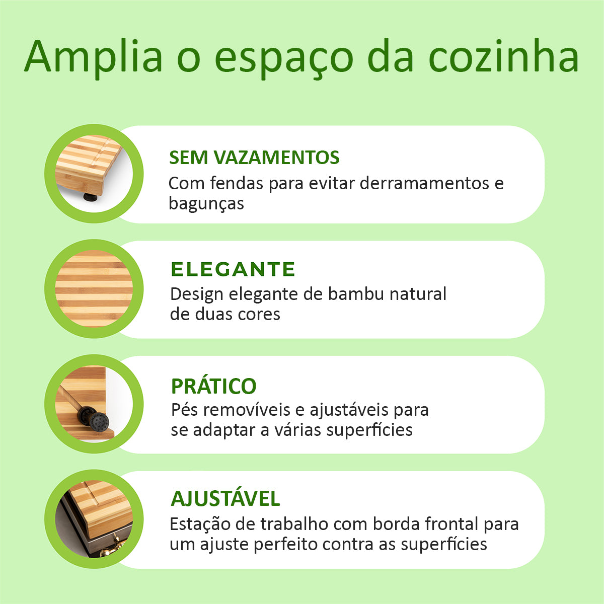 Tábua de Corte com Encaixe de Bambu Para Tampa de Fogão