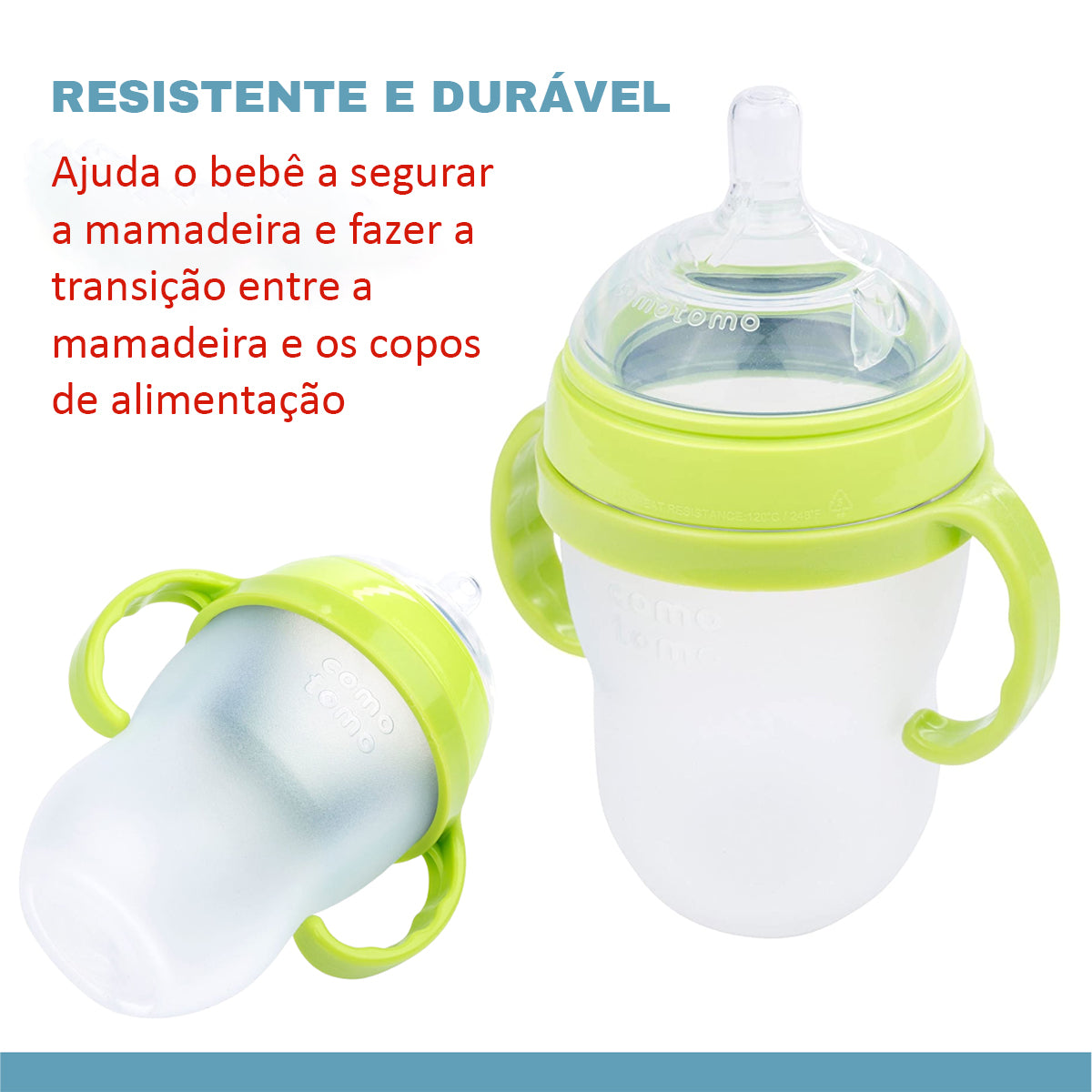 Kit 3 Alças de Mamadeiras Comotomo 150 e 250ml Verde