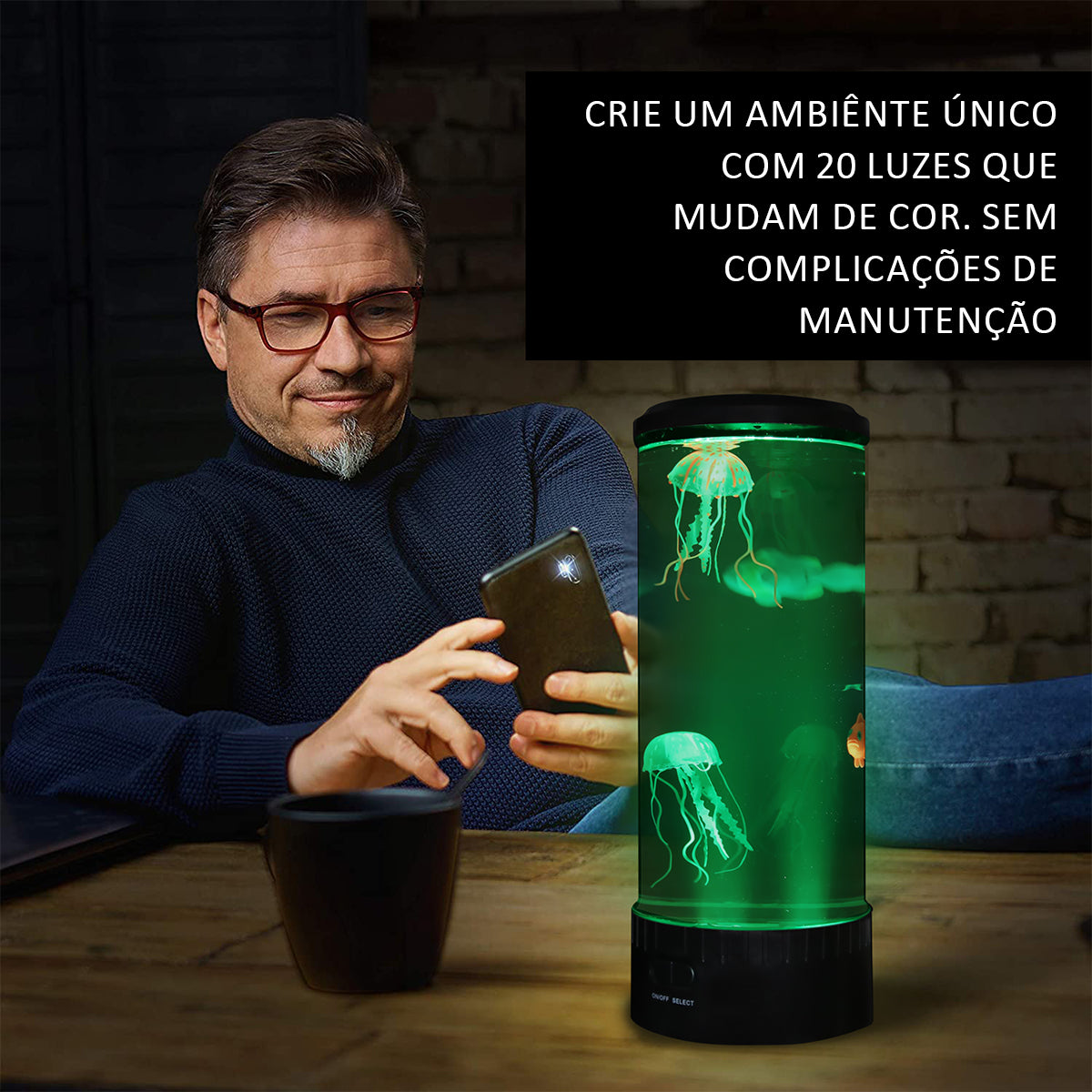 Luminária Decorativa Água-viva de LED Com 20 Cores