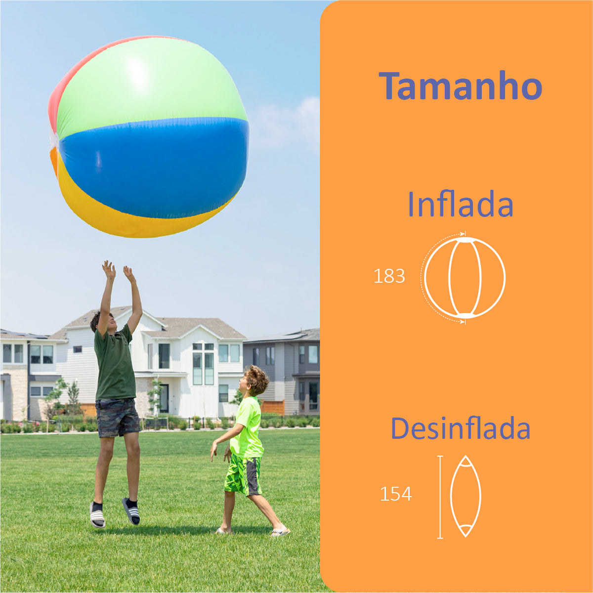 Bola Gigante Inflável Colorida 1,83m Piscina Praia Festa