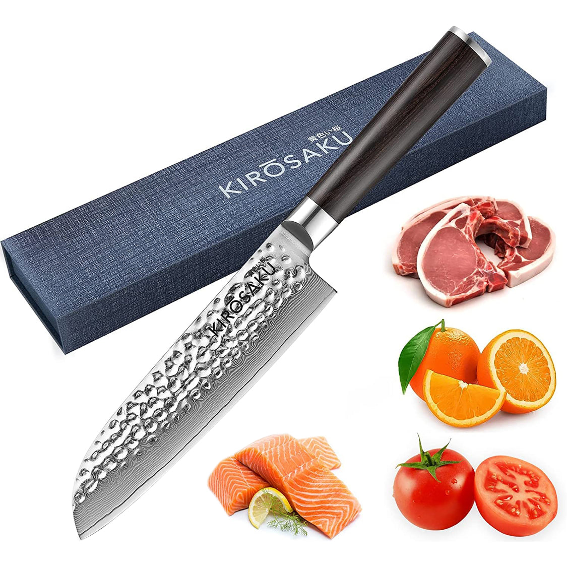 Faca Santoku 18cm Kirosaku Aço Damasco