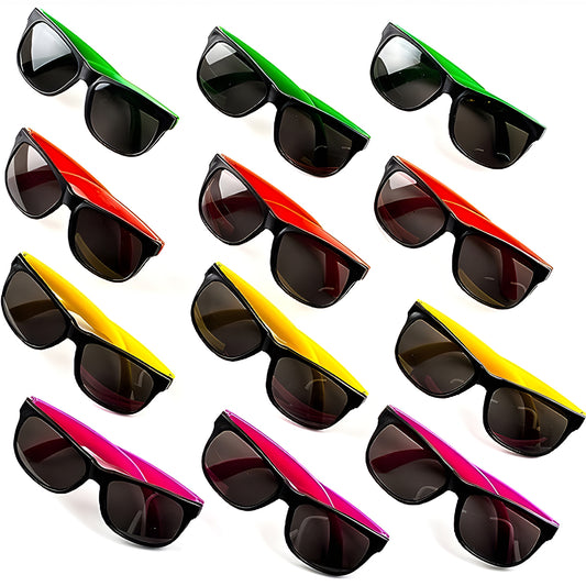 Kit 24 Óculos Escuros em Cores Neon Com Proteção UV