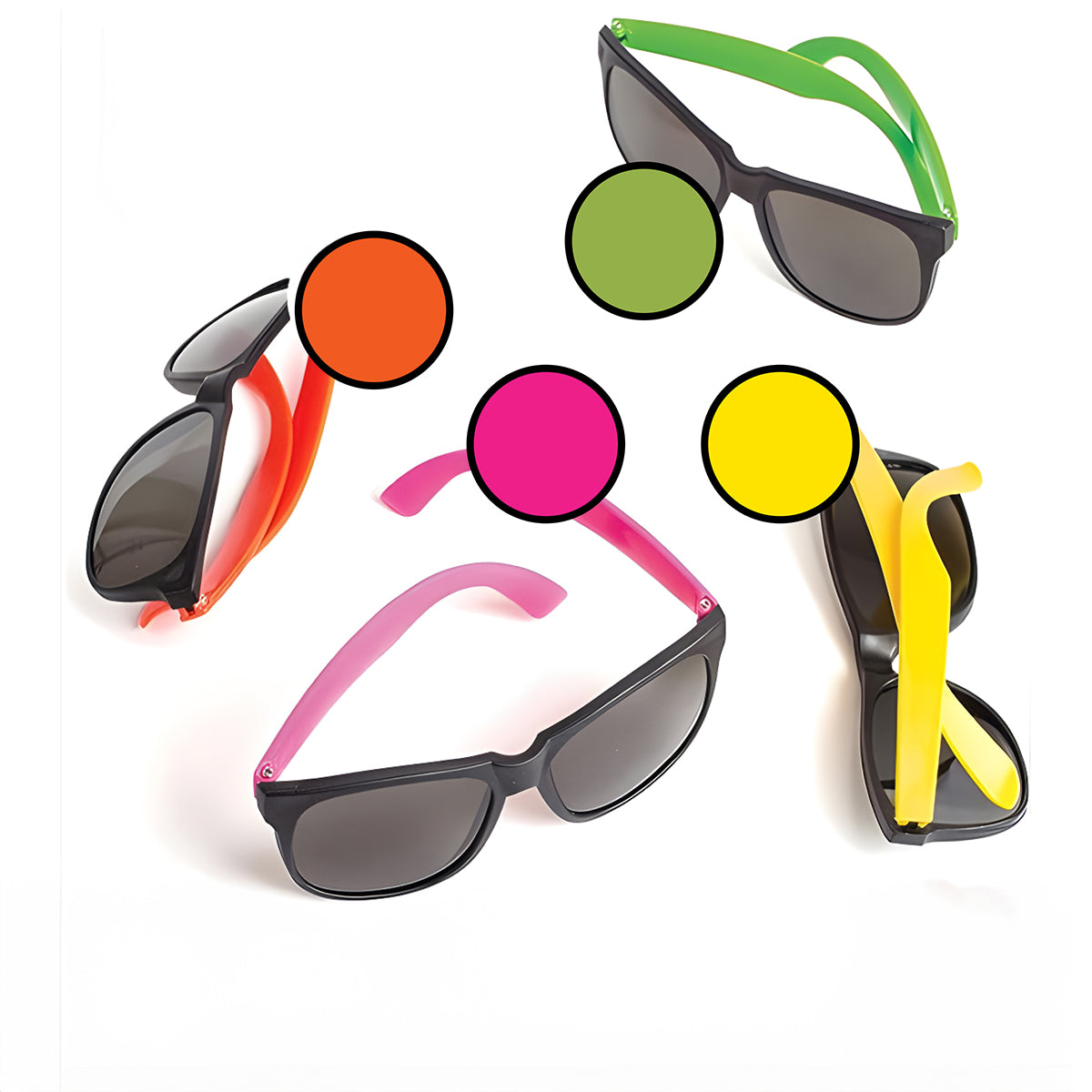 Kit 24 Óculos Escuros em Cores Neon Com Proteção UV