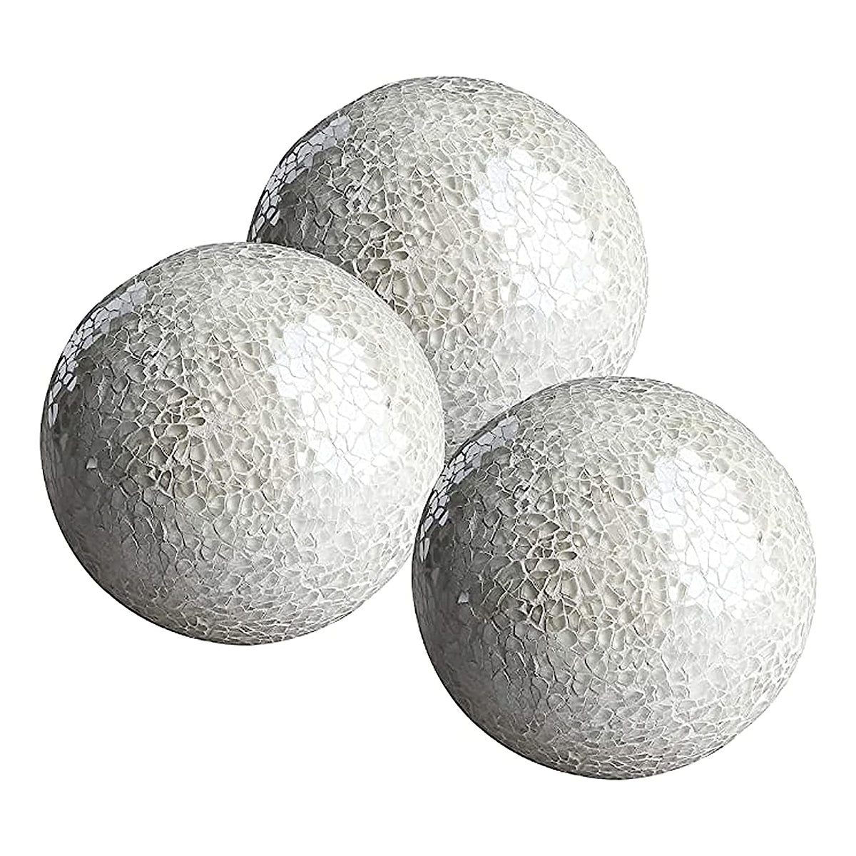 Kit 3 Bolas Decorativas em Mosaico de Vidro Para Interiores