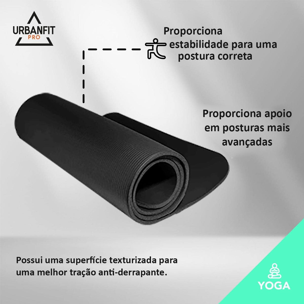 Tapete Yoga Pilates Fitness 1,83m X 61cm X 10mm Colchonete