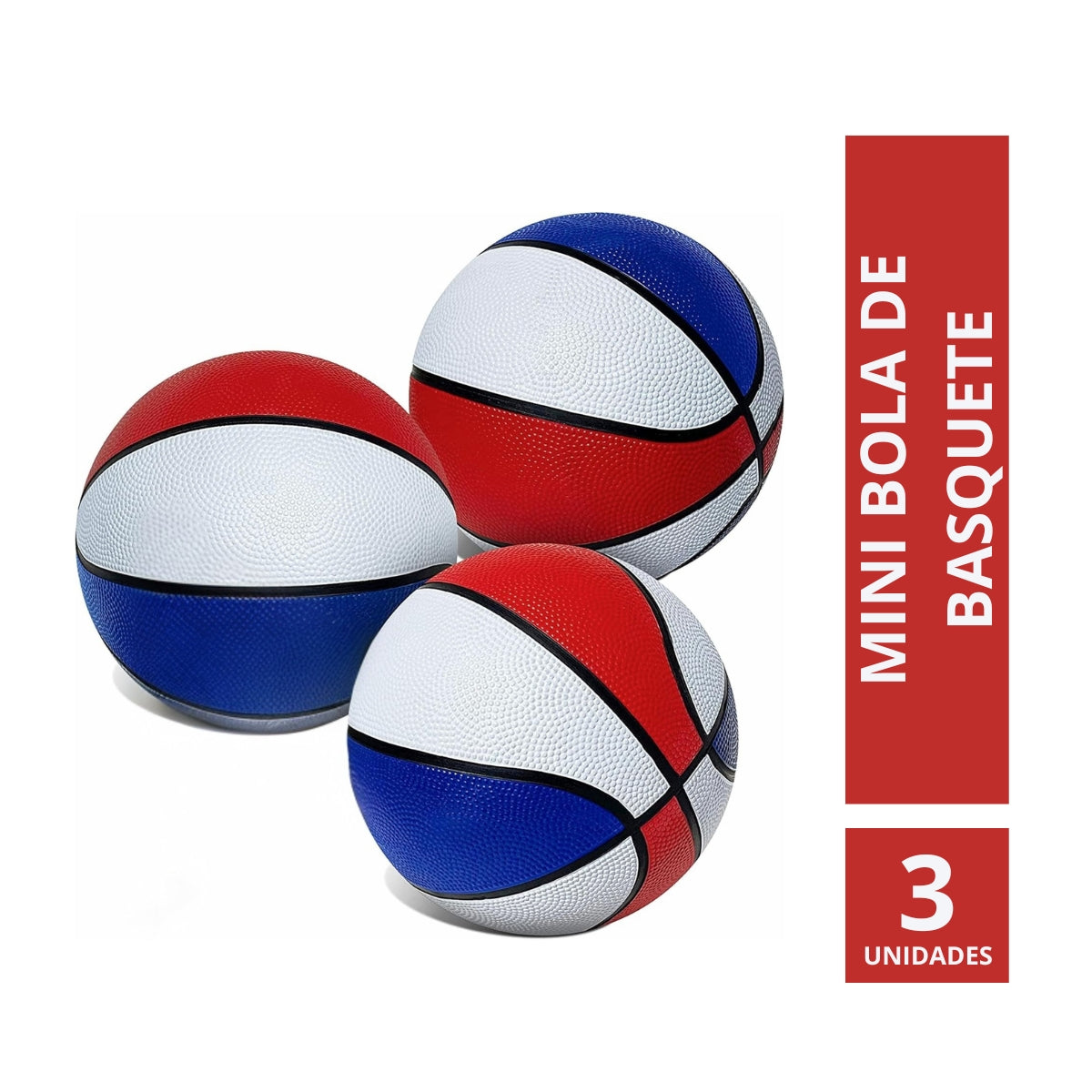 Kit 3 Mini Bolas de Basquete Antiderrapantes Para Crianças